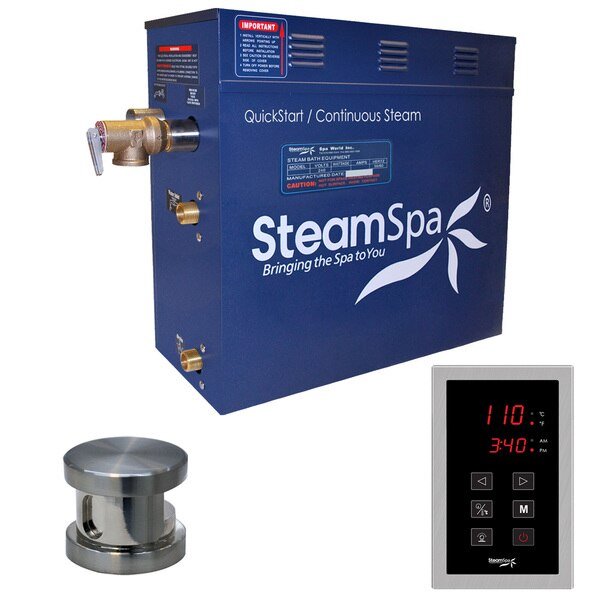 Oasis 9 KW QuickStart Bath Generator in Brushed Nickel, Steamspa, Mfr#: OAT900BN